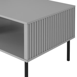 Stolik kawowy z półką szary mat 110 x 60 cm Asensio