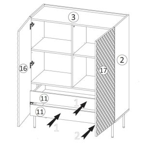 Regał do salonu czarny / artisan mat 98 x 45 x 127 cm Noir