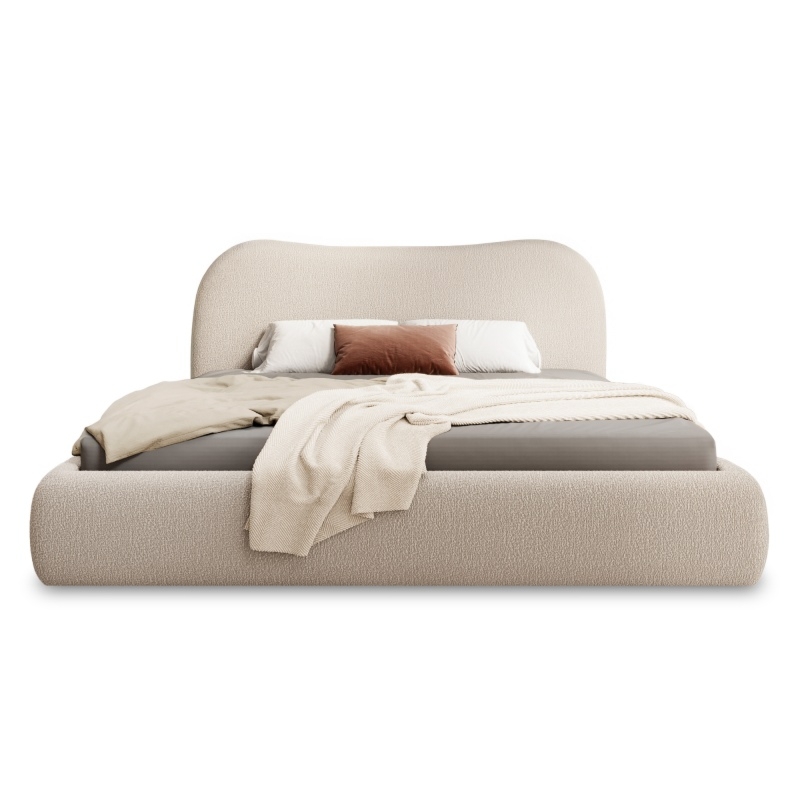 Łóżko tapicerowane Rosario 140/160/180x200 cm ze stelażem i pojemnikiem, zaokrąglone