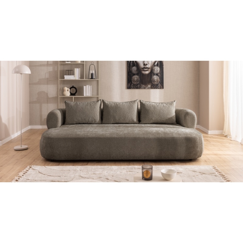 Sofa Ferro Big brązowa, obłe kształty