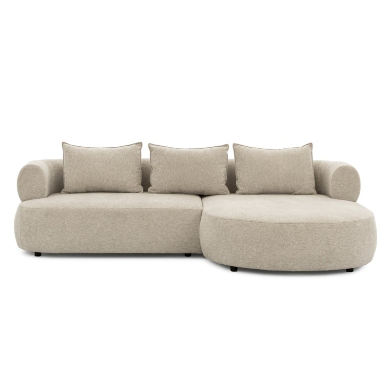 Narożnik Ferro jasnobeżowy, prawostronny, obłe kształty