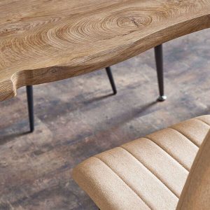 Stół loftowy dąb naturalny / czarny mat 120 x 80 cm Larson