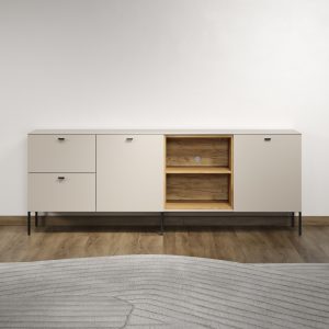 Szafka RTV kaszmir / dąb mat 200 cm Avolo