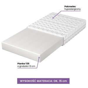 Materac piankowy 140x200 cm Siesta