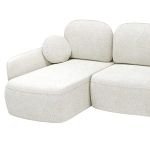 Narożnik rozkładany Nicola z pojemnikiem, prawy/lewy, obłe kształty, boucle