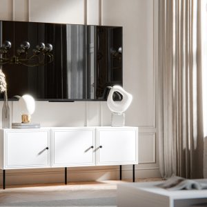 Szafka RTV biała mat 150 cm Modena