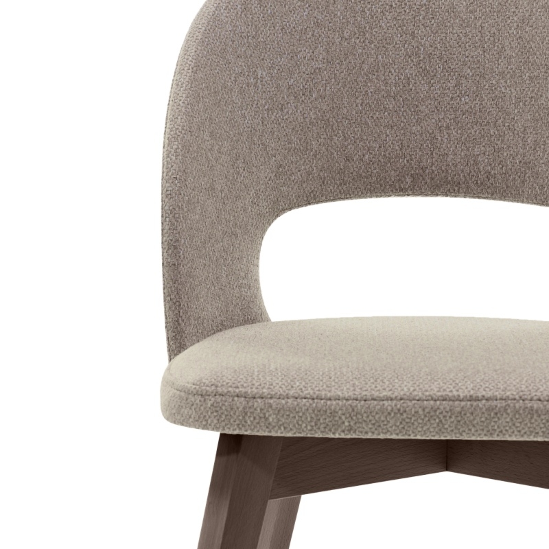 Krzesło tapicerowane Caspian, jasnobrązowe/orzech, drewniane nóżki