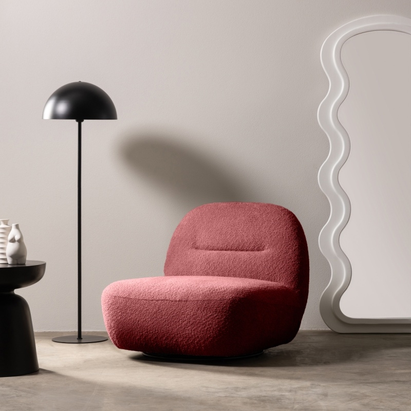 Fotel obrotowy Bonita bordowy, boucle