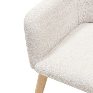 Krzesło tapicerowane Federico, jasnobeżowe/buk naturalny, boucle