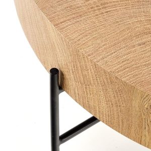 Stolik kawowy okrągły dąb naturalny mat 80 cm Brooklyn