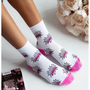 Skarpetki damskie SUPER MAMA - białe