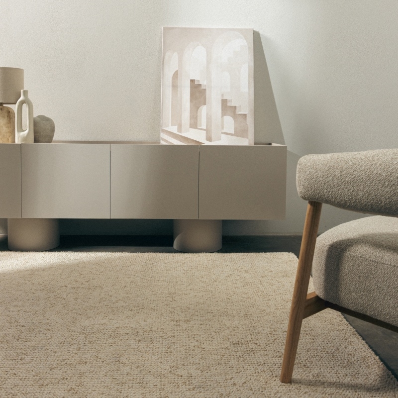 Szafka RTV Rangali czterodrzwiowa, kaszmir/dąb