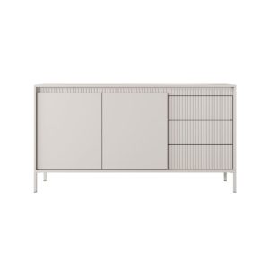 Komoda dwudrzwiowa z szufladami Senso, 153,5 cm, lamele, beżowa