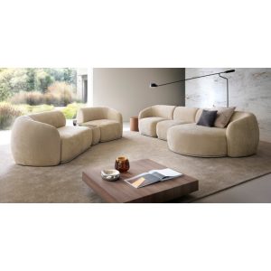 Moduł środkowy Nobo 76 cm, zaokrąglony, jasnobeżowy