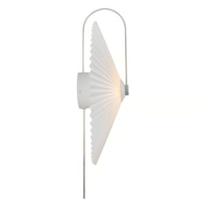 Kinkiet Nadia z plisowanym kloszem, biały