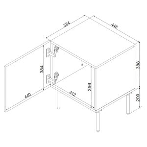 Komplet szafek nocnych biały mat 45 cm Modena