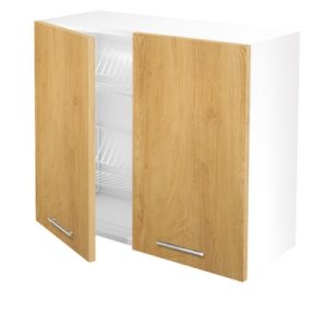 Szafka górna z ociekaczem biała / dąb miodowy mat 80 cm Vento