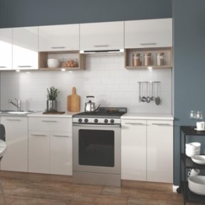 Zestaw mebli kuchennych biały / dąb sonoma 260 cm Viola