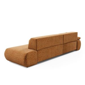 Narożnik rozkładany Puente z pojemnikiem, miedziany melanż, lewy