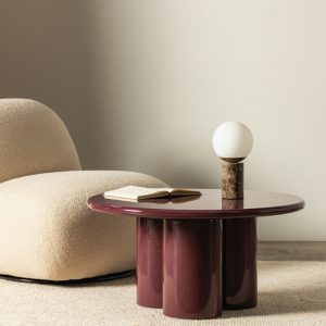 Stolik kawowy Everett 80 cm, burgund, glossy