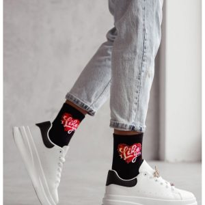 Skarpetki damskie I LIKE YOU czarne - wzór 1