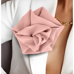 Broszka przypinana róża materiałowa - brudny róż