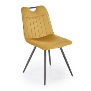 Krzesło do jadalni tapicerowane musztardowe K521