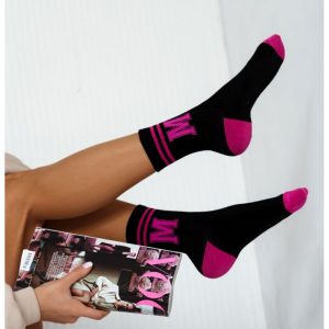 Skarpetki damskie LITERA M - czarne