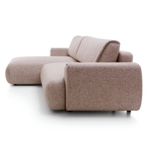 Narożnik rozkładany Pocket z pojemnikiem, beżowo-bordowy melanż, lewy