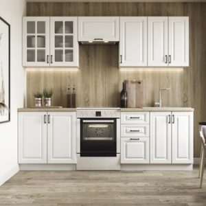 Zestaw mebli kuchennych biały / dąb sonoma 240 cm Elizabeth