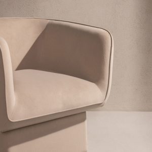 Krzesło obrotowe One jasnobeżowe, welur