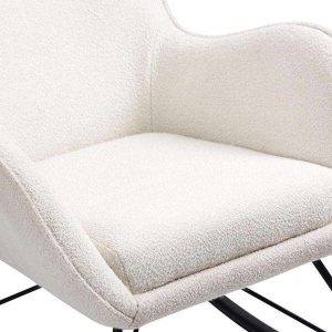 Fotel bujany na płozie biały Liberto 3