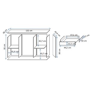Komoda z szufladami i drzwiami kaszmir mat 120 cm Simple