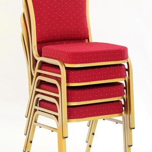 Krzesło do jadalni tapicerowane bordowe / złote K66