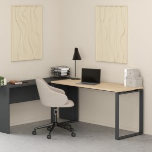 Biurko loftowe jackson hickory / szare mat 150 cm Sign