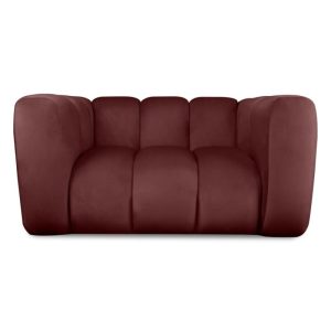 Fotel wypoczynkowy Grand welurowy, burgund, obłe kształty