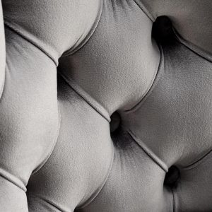 Hoker z oparciem tapicerowany szary / czarny H117