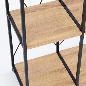 Regał loftowy dąb sonoma / czarny mat 90 x 30 x 190 cm REG19