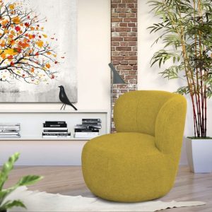 Fotel wypoczynkowy tapicerowany żólty Osso