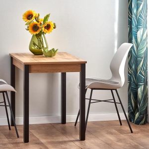 Stół rozkładany dąb wotan / czarny mat 100 - 135 x 60 cm Gino