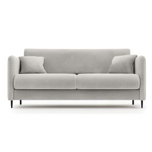 Kanapa rozkładana z materacem Sky One jasnobeżowa, welurowa