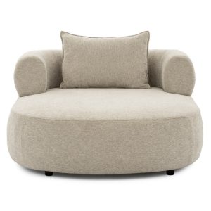 Fotel wypoczynkowy Ferro Big jasnobeżowy, obłe kształty