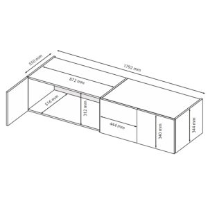 Nadstawka na szafę antracyt / grafit mat 179 x 55 cm Teo