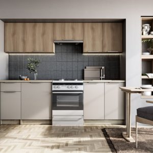 Zestaw mebli kuchennych dąb sonoma / orzech / kaszmir 240 cm Tatiana