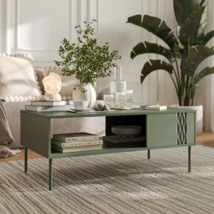 Stolik kawowy zielony mat 100 x 60 cm Aurelia