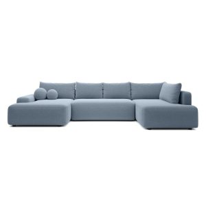 Narożnik rozkładany Loop U2 z pojemnikiem lewostronny, niebieski, boucle