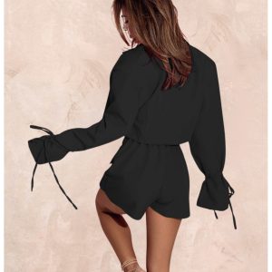 Komplet marynarka i spódnico-spodenki HOLLI - czarny