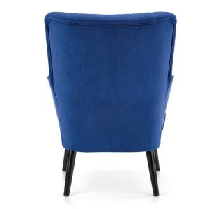 Fotel wypoczynkowy tapicerowany granatowy Delgado