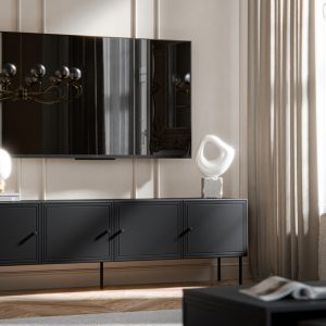 Szafka RTV czarna mat 200 cm Modena