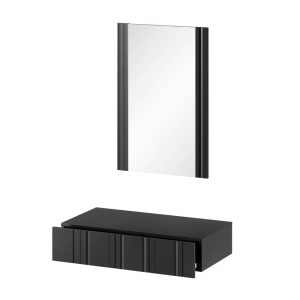 Toaletka z lustrem wisząca czarna mat 70 cm Milo